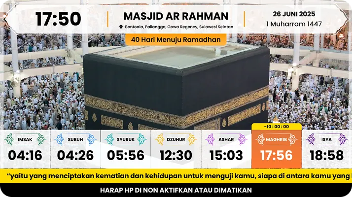 Variasi tema aplikasi Lima Waktu